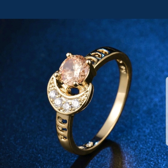 Jewelry - 18K Gold Filled Yellow Sapphire Moon Ring
